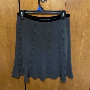 Dark grey w/ black velvet trim skirt by Horny Toad.